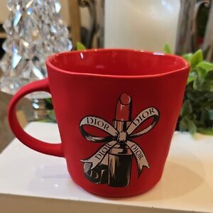 Red Dior Mug with Lipstick Design NWOT Fig & Fern